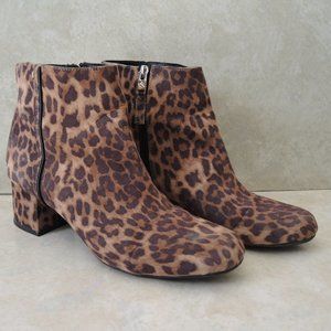 Sam & Libby Leopard Print Ankle Booties Size 10 Medium
